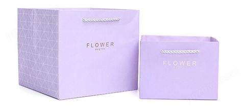 浅紫色高档化妆品白卡纸袋定制