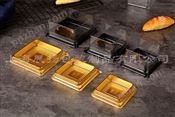 厂家定制方形金色透明吸塑月饼托、蛋黄酥绿豆糕吸塑盒