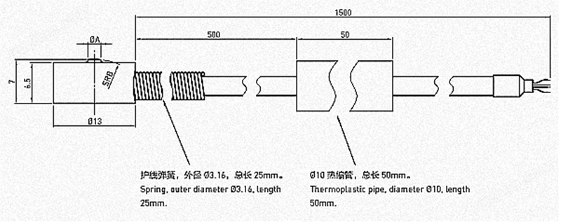 测力传感器F1815系列尺寸图