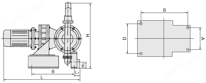 DBY电动隔膜泵外形尺寸