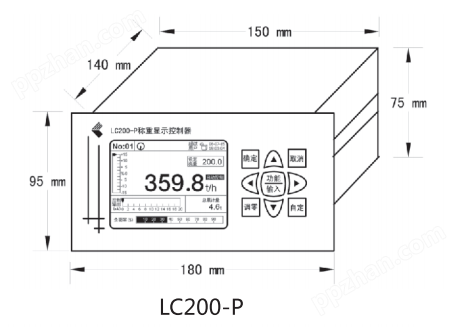 LC200-P皮带秤仪表配料秤仪表外形尺寸图