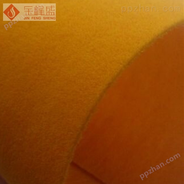 桔黄色水刺长毛植绒布（F1-C407032）