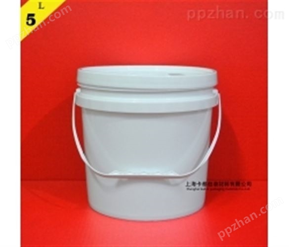 5L提桶，白色PP材质，美式下压密封包装桶