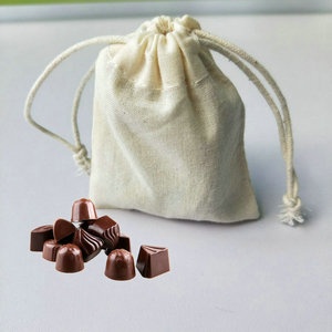 高质量环保巧克力棉布包装袋礼品包装束口拉绳棉布袋巧克力糖果袋