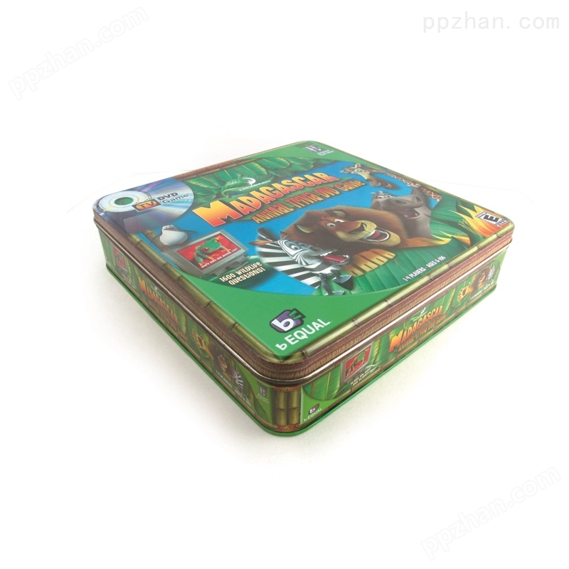 马达加斯加动画片包装铁盒 马口铁动画片光碟包装盒