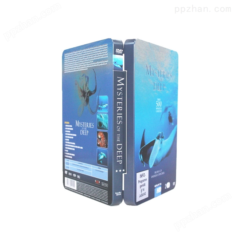 探索深海世界纪录片DVD光碟包装铁盒 纪录片光盘包装盒