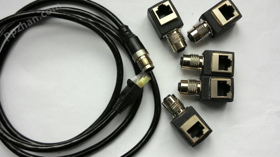 M12-D-coding工业以太网连接器 形式分为：1）用户可自行接线缆形式。           2）接头和线缆浇注成型形式