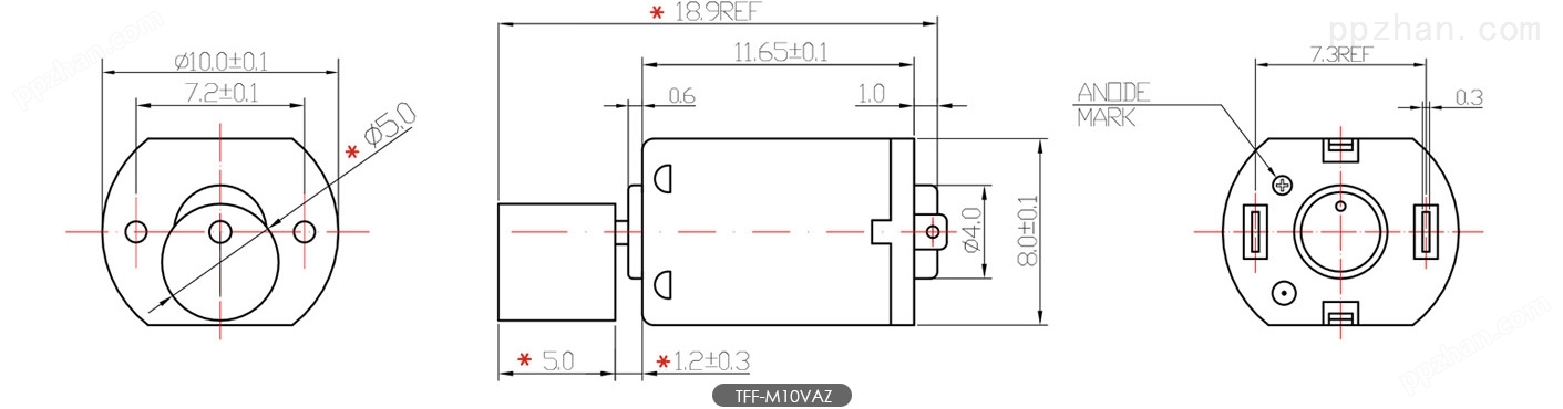 m10微型振动电机尺寸图